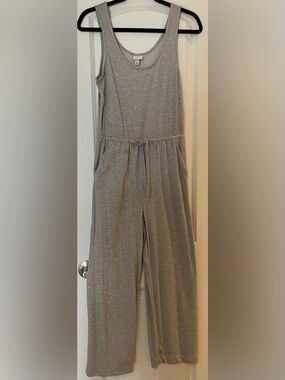 A New Day Light Grey Drawstring Lounge Jumpsuit